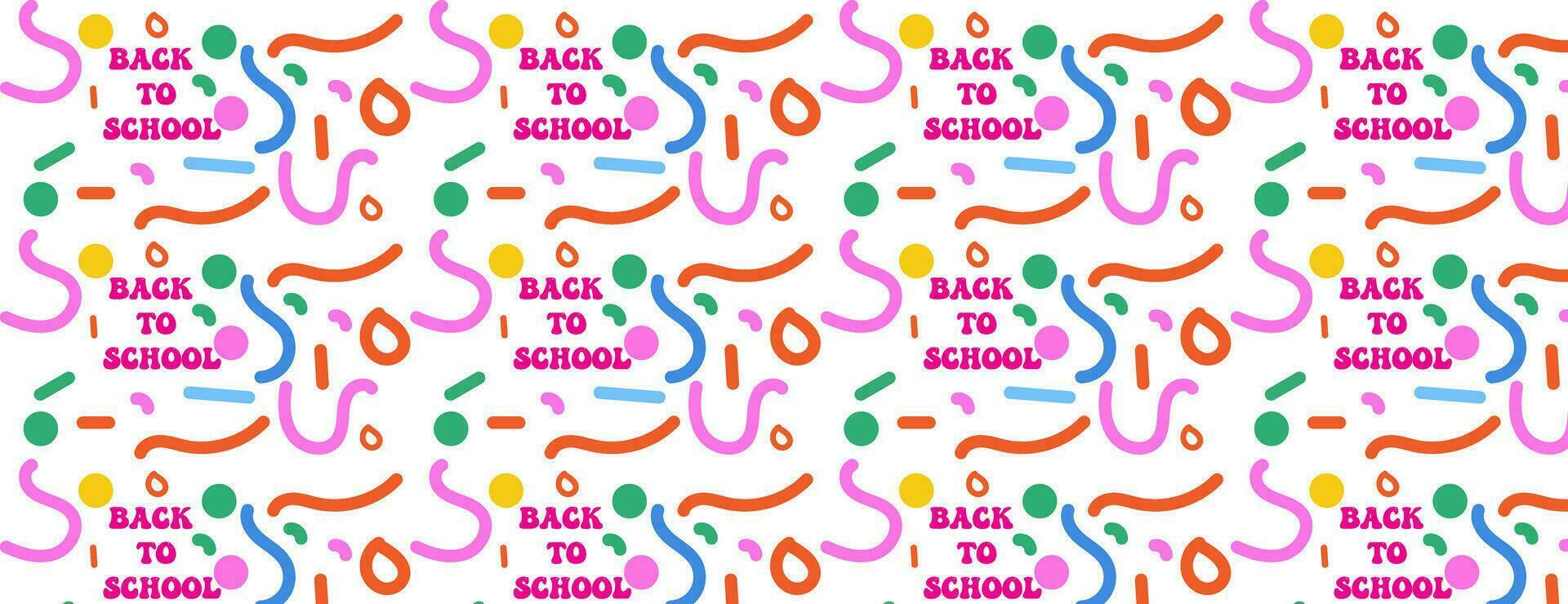 School background. Seamless pattern with doodles. Vector