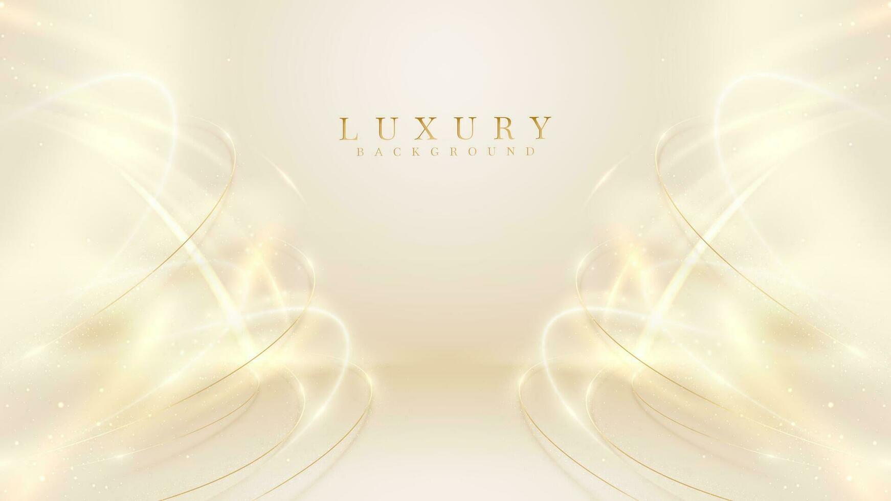 Luxury background with golden light effect decoration and bokeh elements. vector