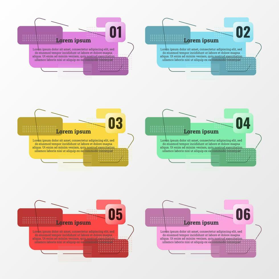 Infographic used for detailed reports of all 6 topics. vector
