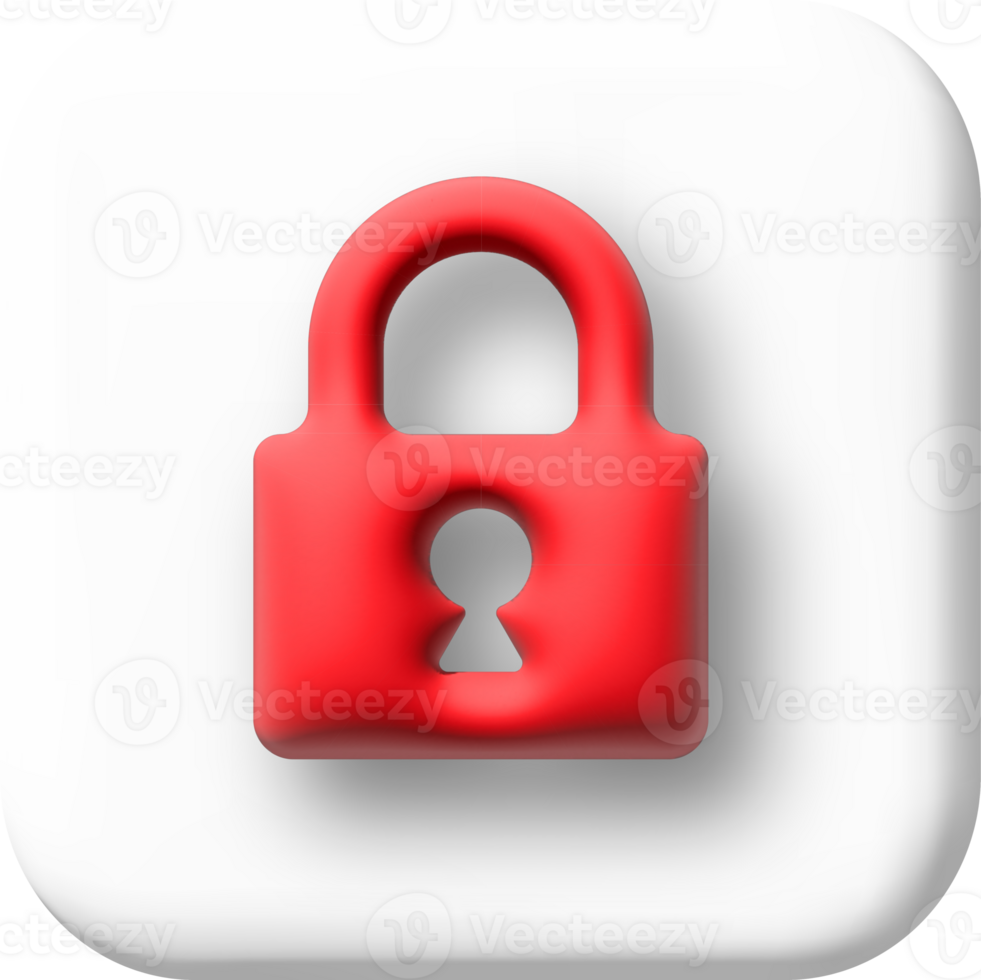 Padlock, lock. Security, safety, encryption, protection, privacy concept. 3d cartoon illustration. speech bubble with heart png