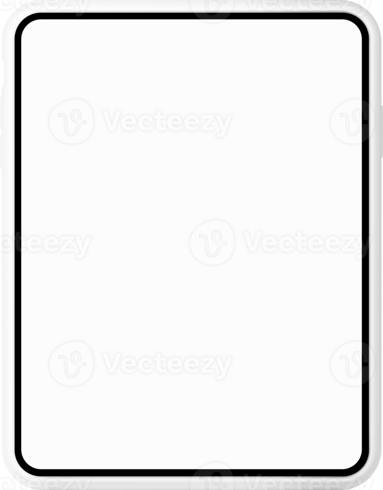 smartphone tablet 3d white screen. mobile phone Isolated illustration. png