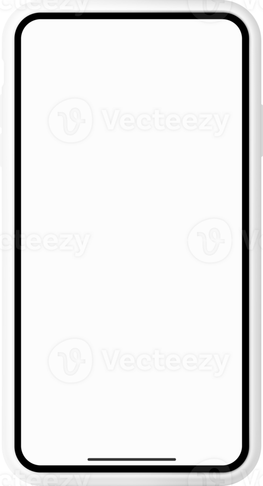 smartphone tablet 3d white screen. mobile phone Isolated illustration. png