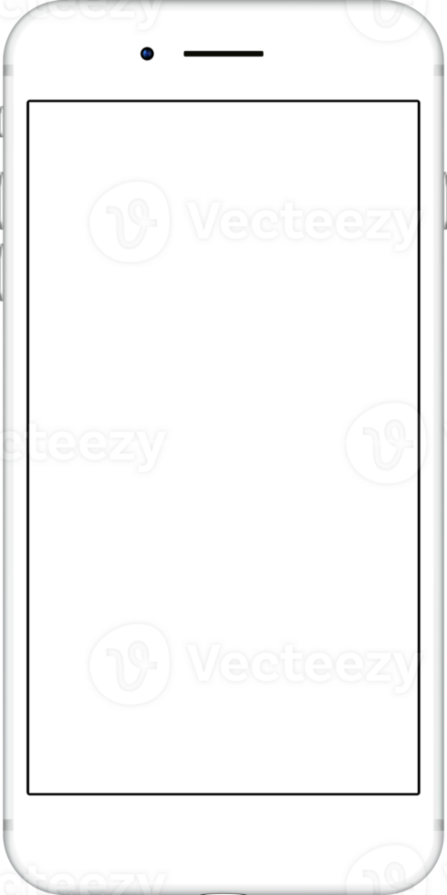 smartphone tablet 3d white screen. mobile phone Isolated illustration. png