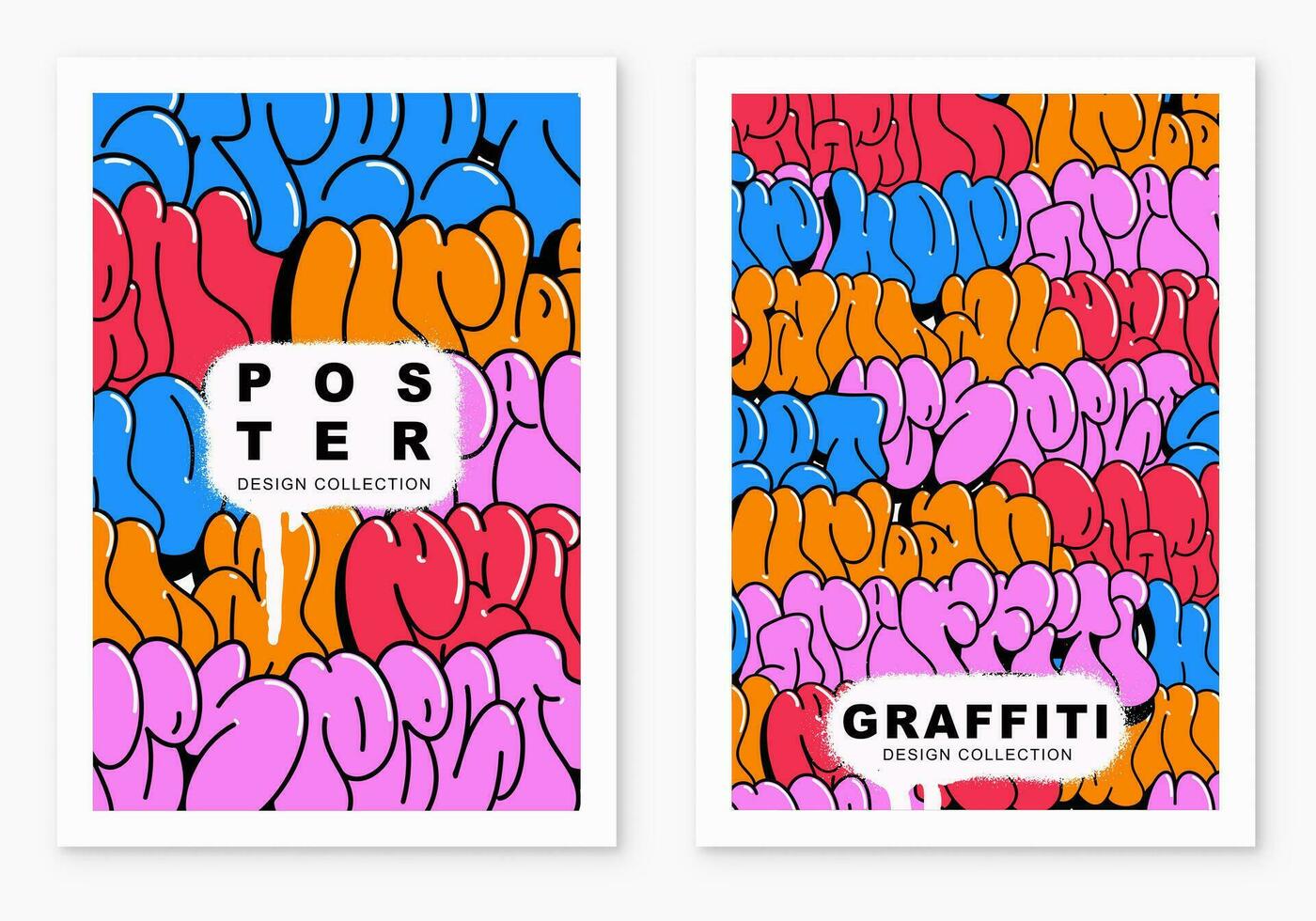 multicolored background, graffiti letters, bright colored inscriptions in the style of graffiti street art vector