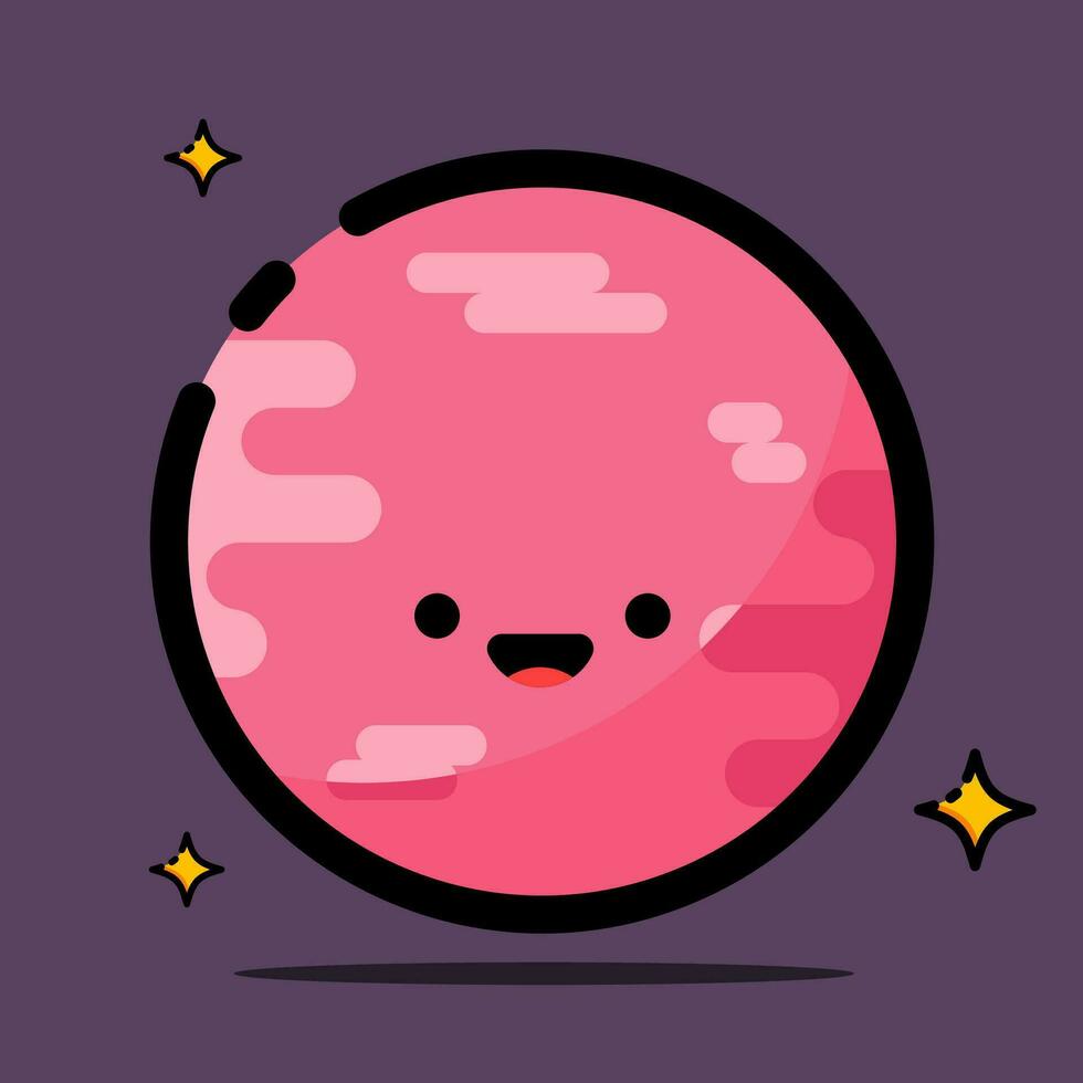 filled outline planet icon vector icon flat design