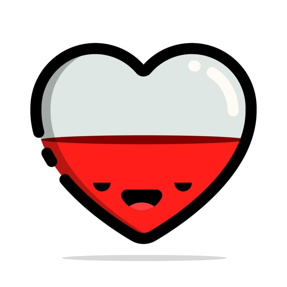 filled outline heart vector icon flat design