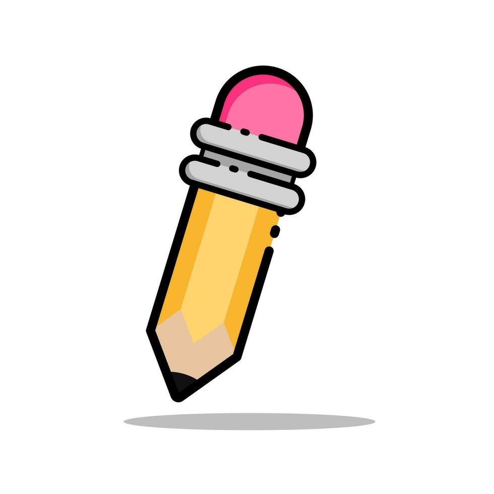 filled outline pencil vector icon flat design