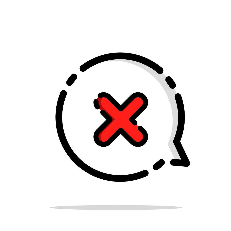 filled outline speech bubble vector icon flat design