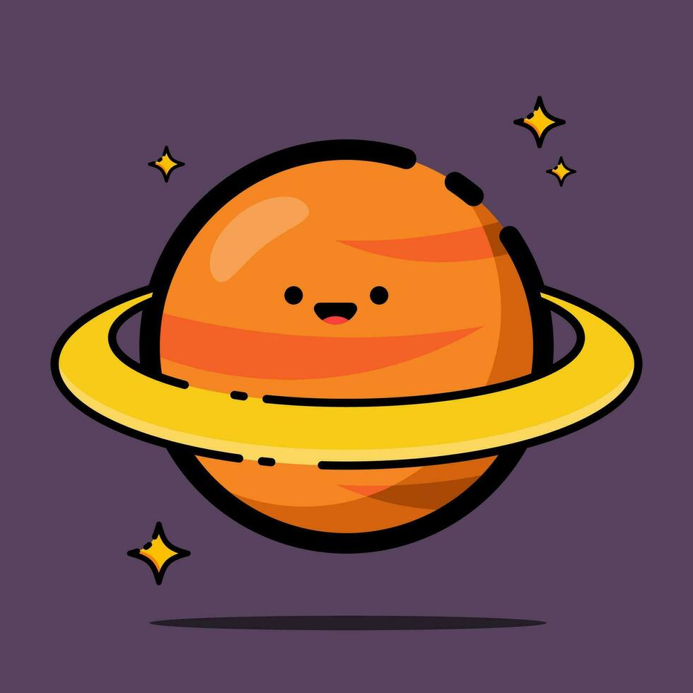 filled outline planet icon vector icon flat design
