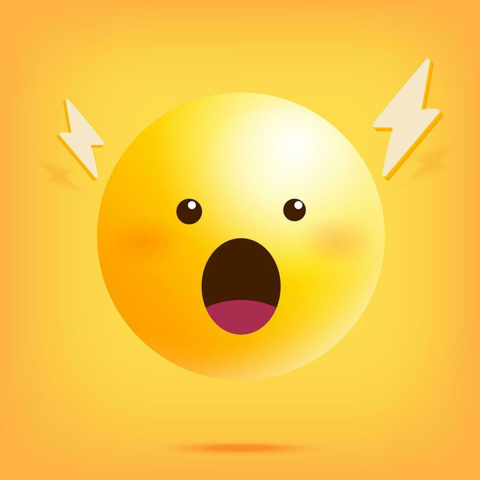 Smiling yellow emoticon on a yellow background vector