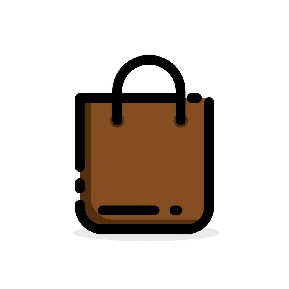 filled outline shopping bags vector icon flat design