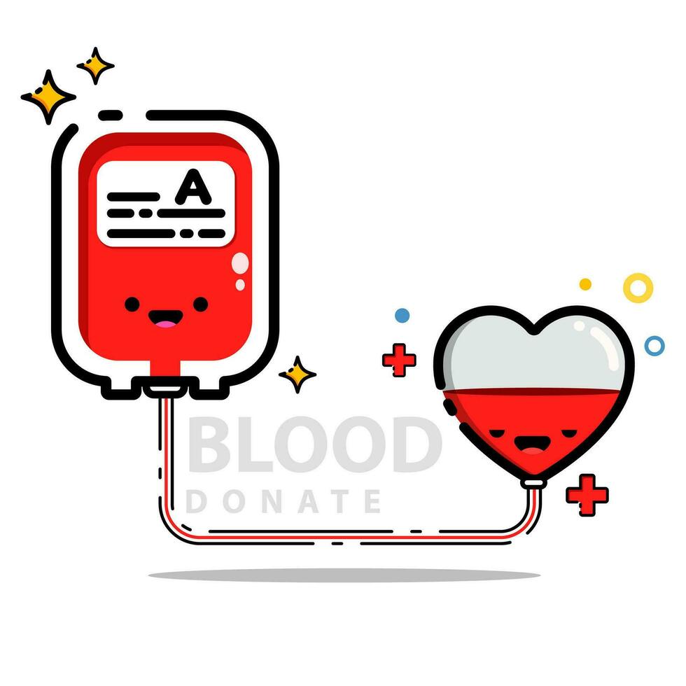 filled outline Blood donate vector icon flat design