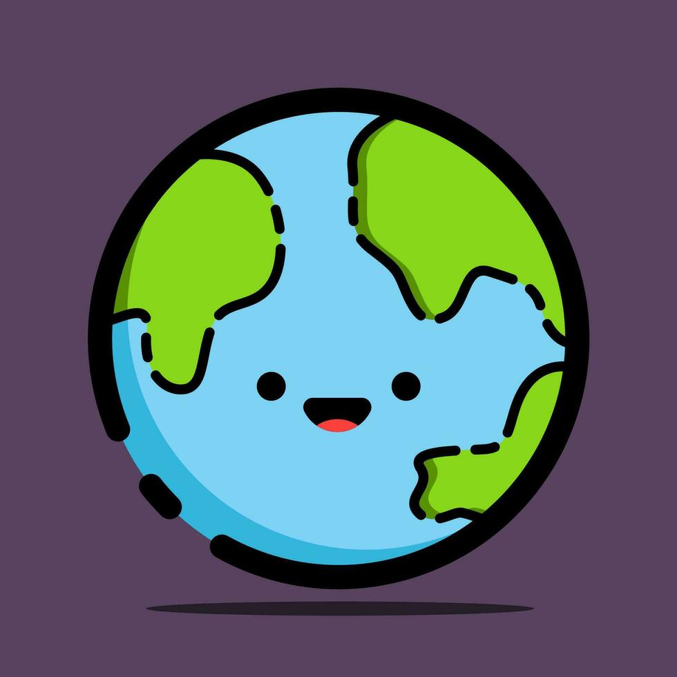 filled outline planet icon vector icon flat design