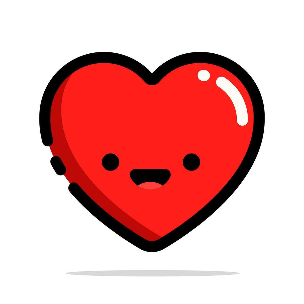 filled outline heart vector icon flat design