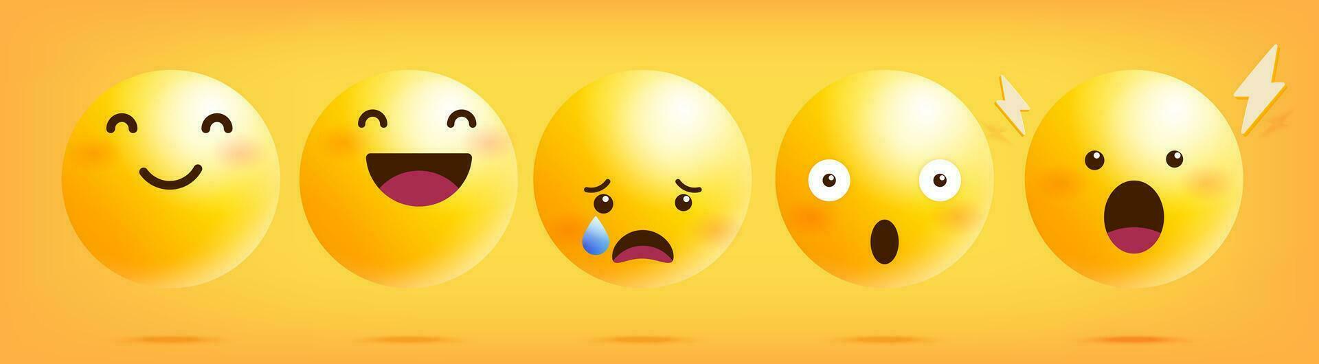 Smiling yellow emoticon on a yellow background vector
