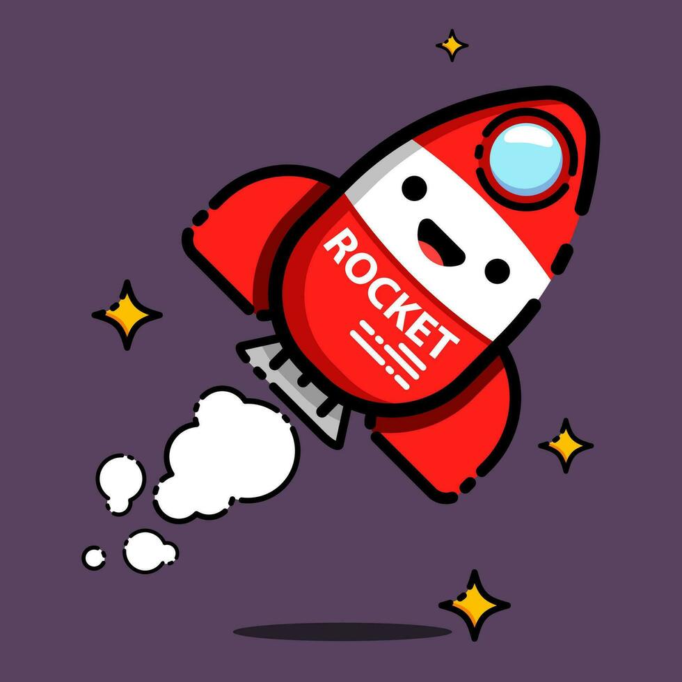 filled outline rocket icon vector icon flat design