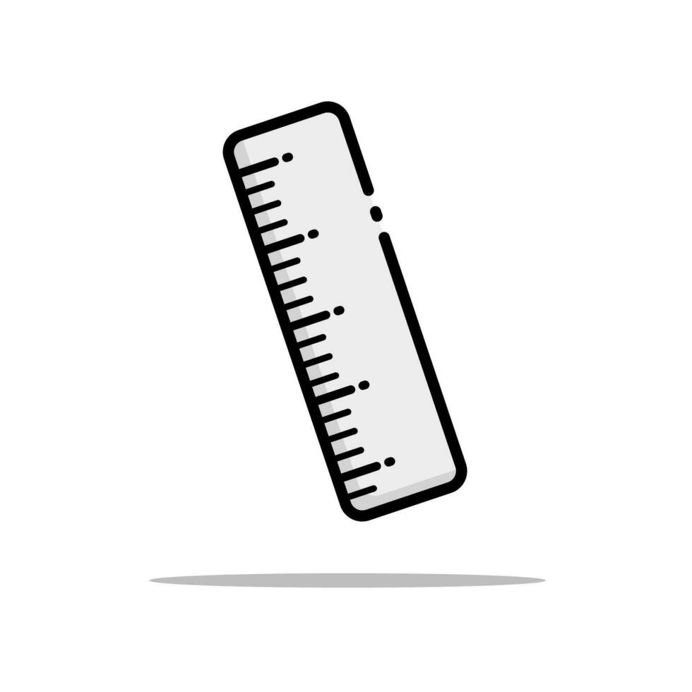 filled outline ruler vector icon flat design