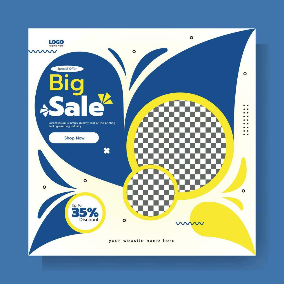 Big sale social media post banner template vector