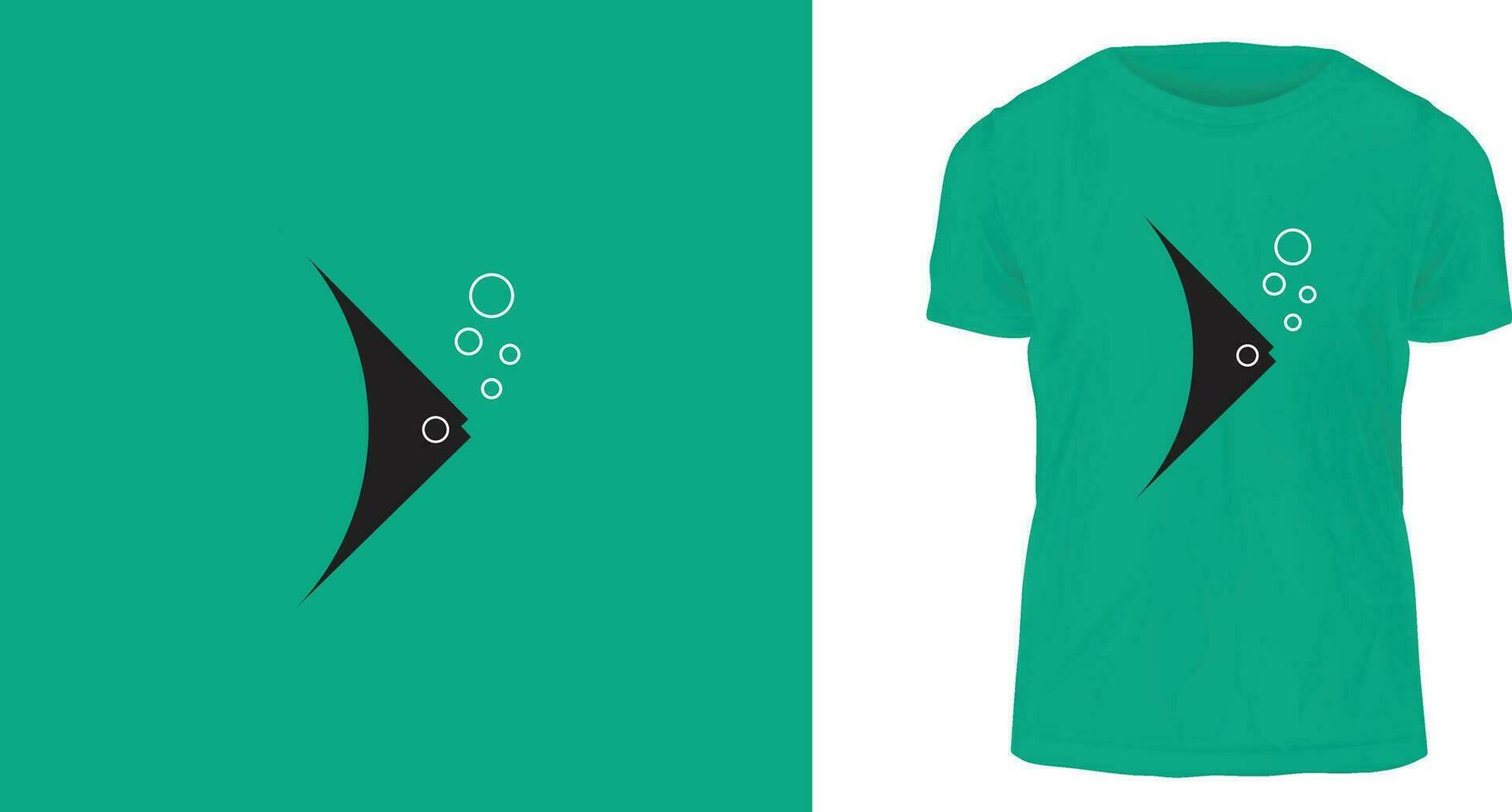 t shirt design concept with living fish breathing vector