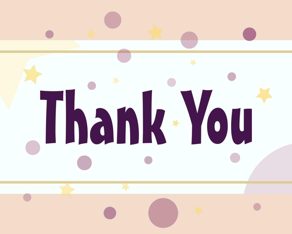 A Thank You Card Design Adorned with Graphic Elements and Artful 'Thank You' Lettering vector