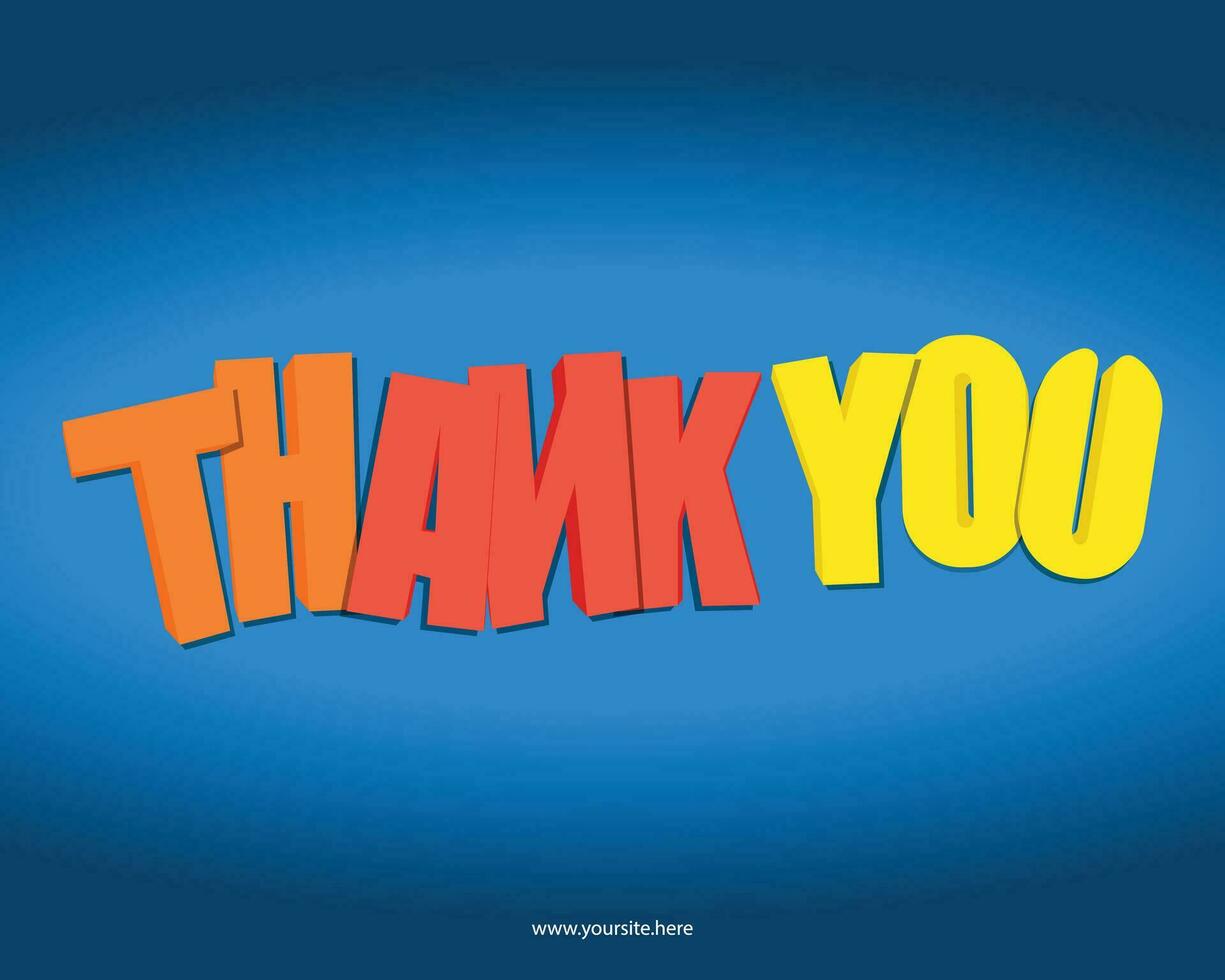 A Thank You Card Design Adorned with Graphic Elements and Artful 'Thank You' Lettering vector