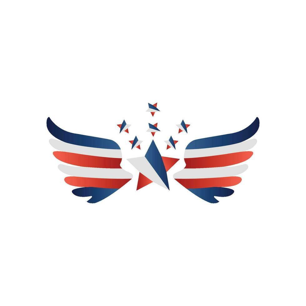 USA star flag with eagle wings, Stars and Stripes design elements, Stars and Stripes vector