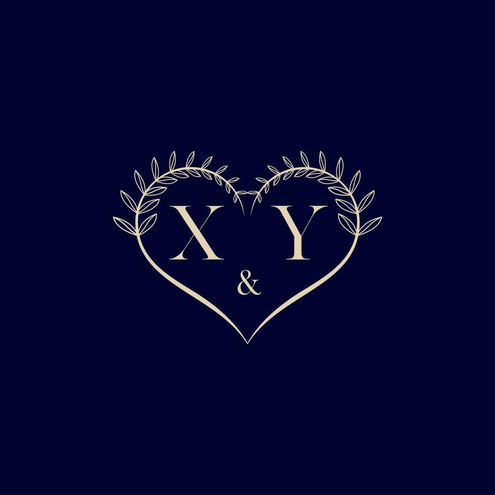 xy floral amor forma Boda inicial logo vector