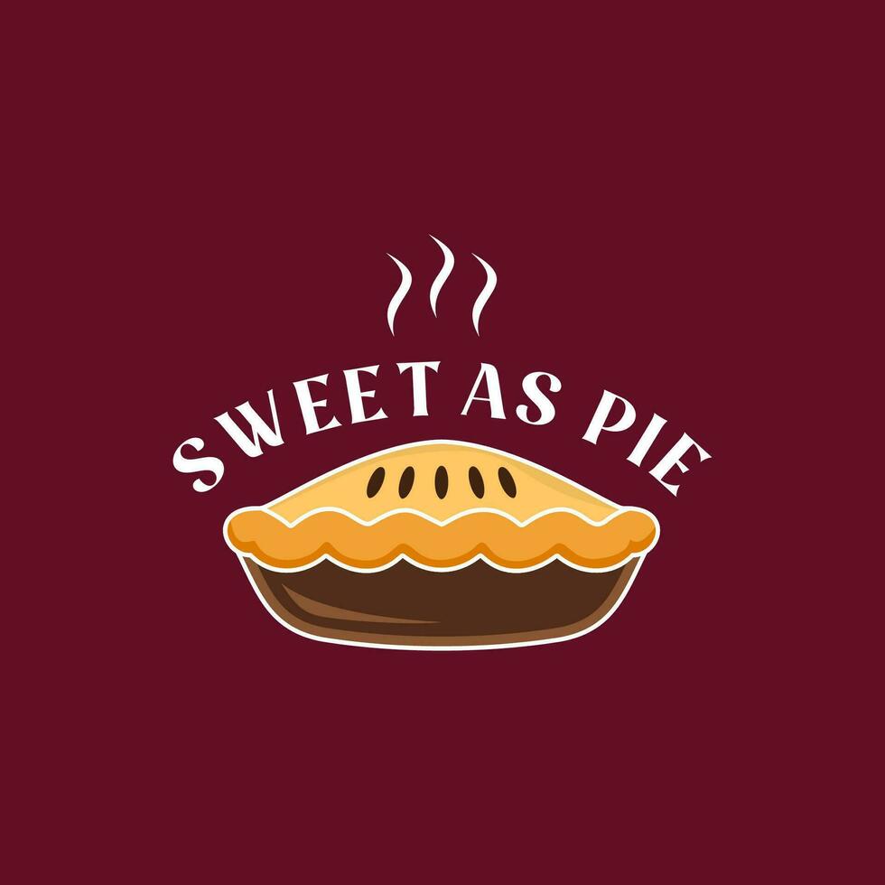 Pie cake logo and icon design template vector