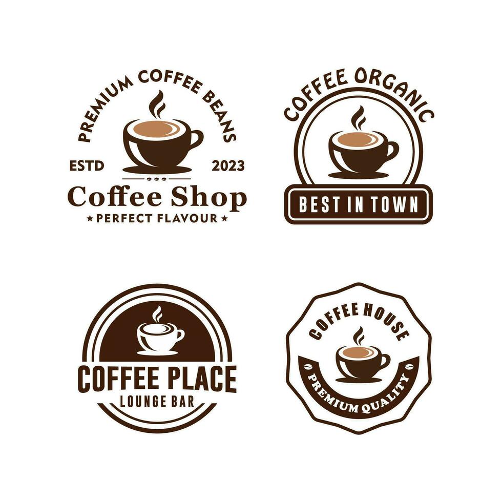 Clásico café logo diseño collcetion modelo vector