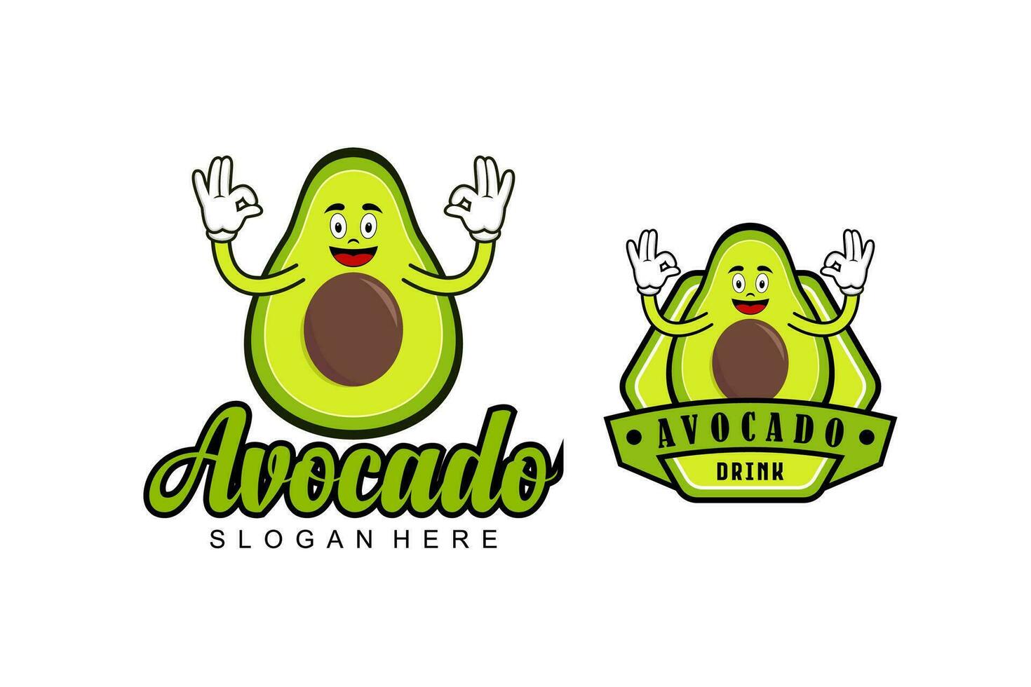 Mascot avocado juice healthy food vector design