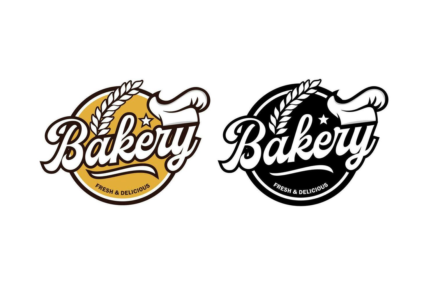 Bakery chef logo template collection vector