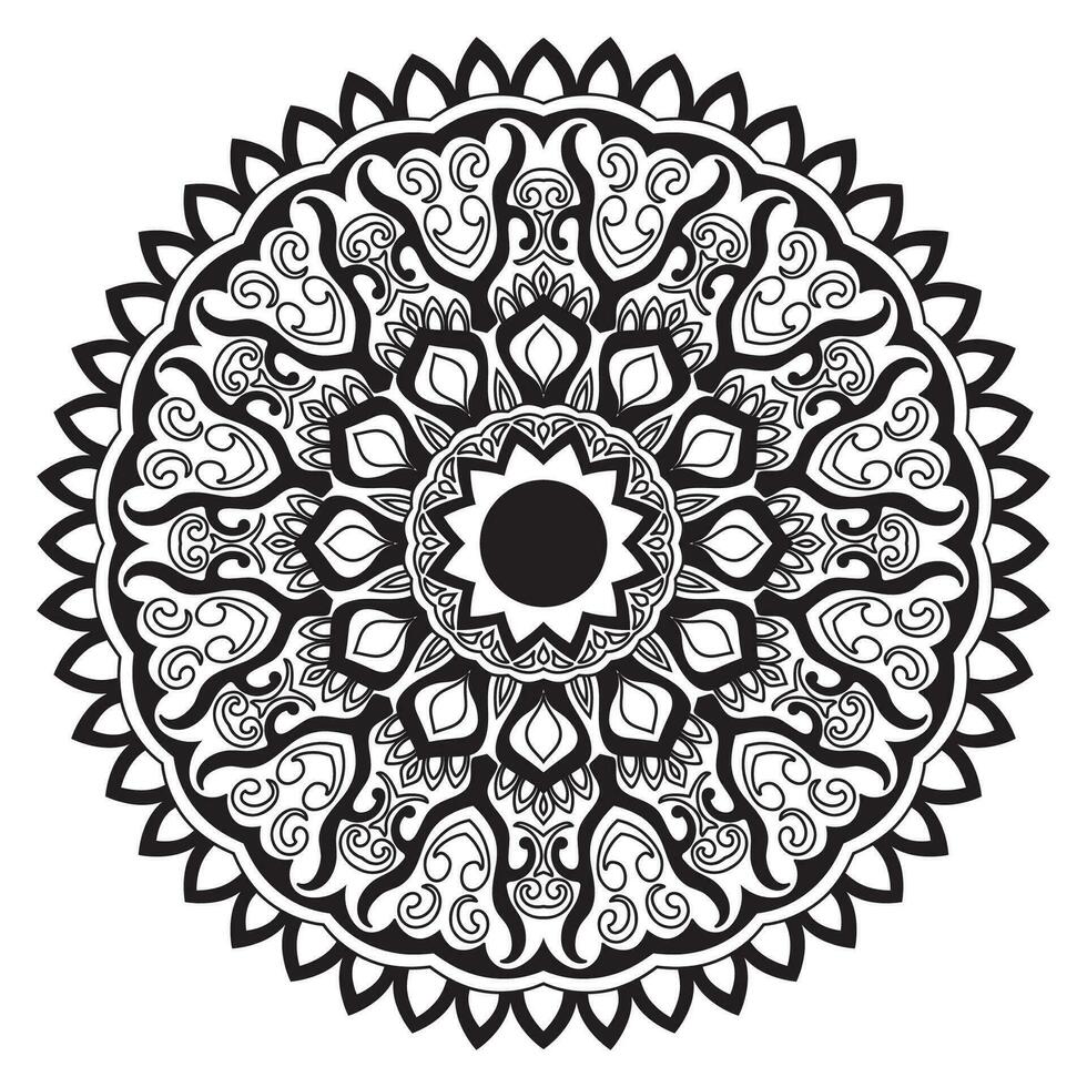 Flower Mandala. Vintage decorative elements. Oriental pattern, vector illustration. Islam,ottoman motifs. Coloring book page