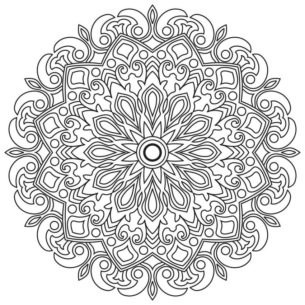 Flower Mandala. Vintage decorative elements. Oriental pattern, vector illustration. Islam,ottoman motifs. Coloring book page