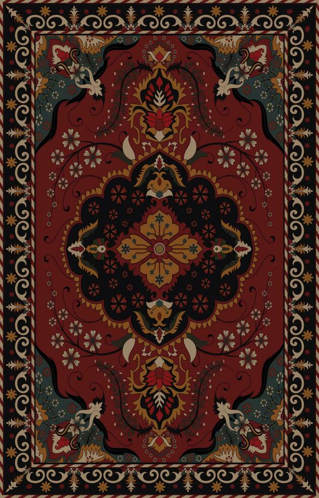 Persian rug traditional design, tribal vector texture. Easy to edit and change colors. carpet