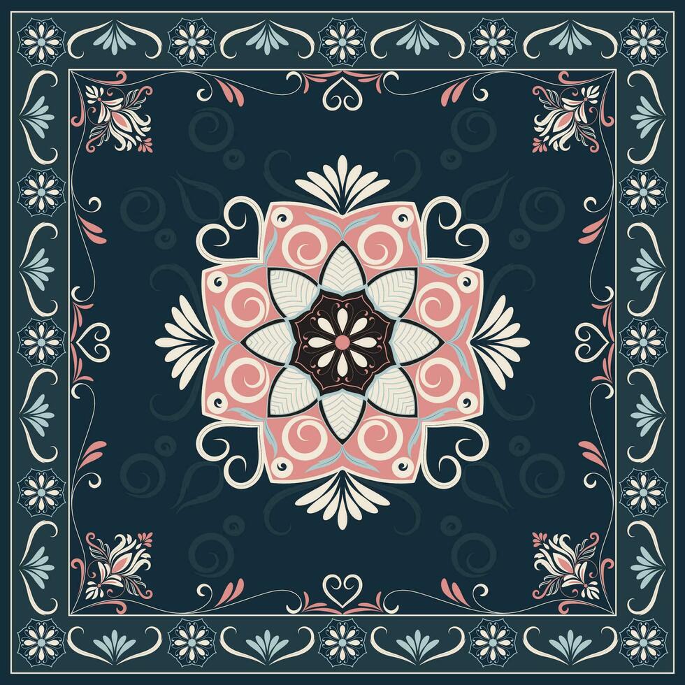 Carpet pattern. Rectangular prayer mats, prayer mats, tea mats, meditation mats. vector