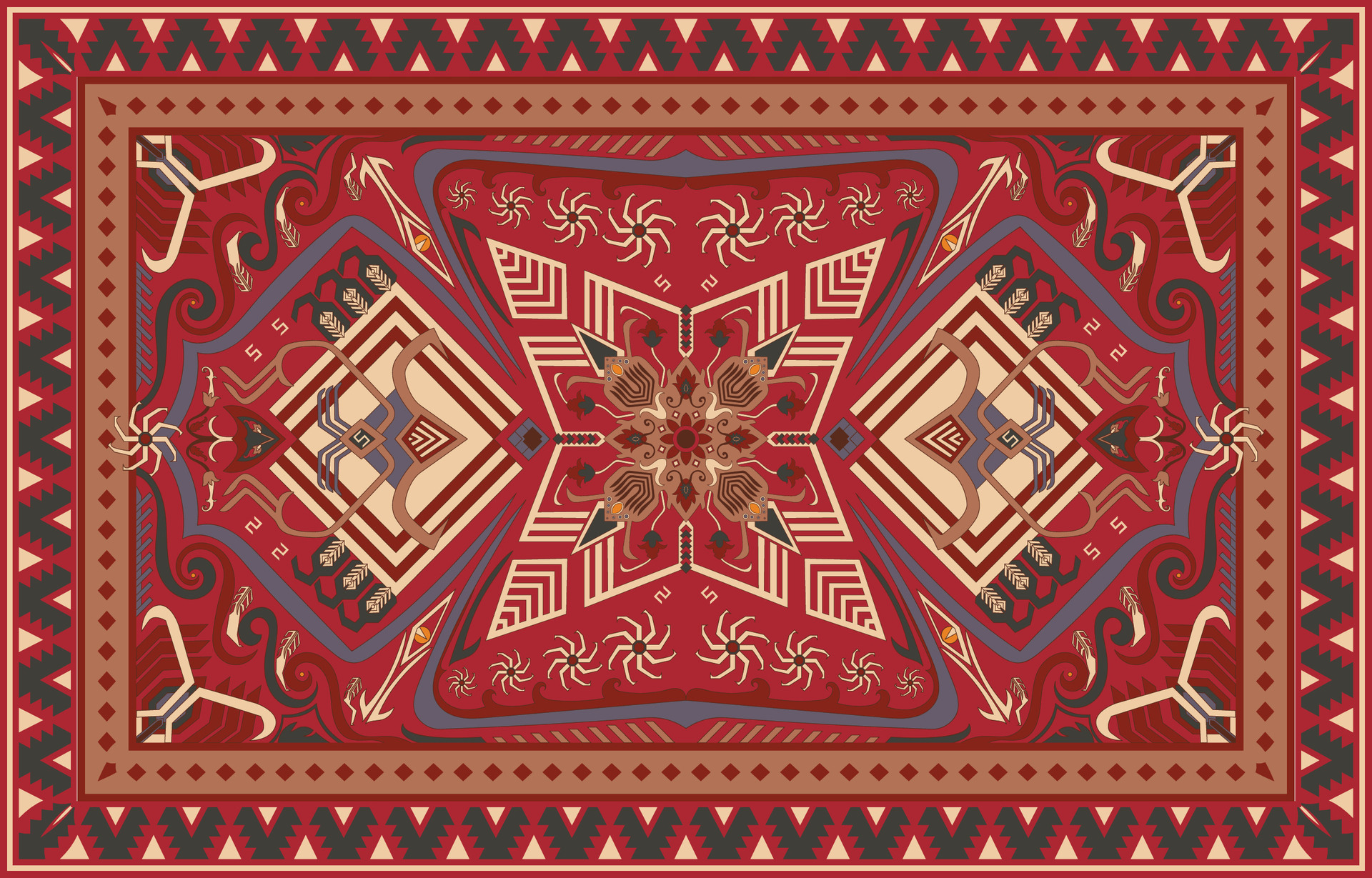 Persian rug traditional design, tribal vector texture. Easy to edit and