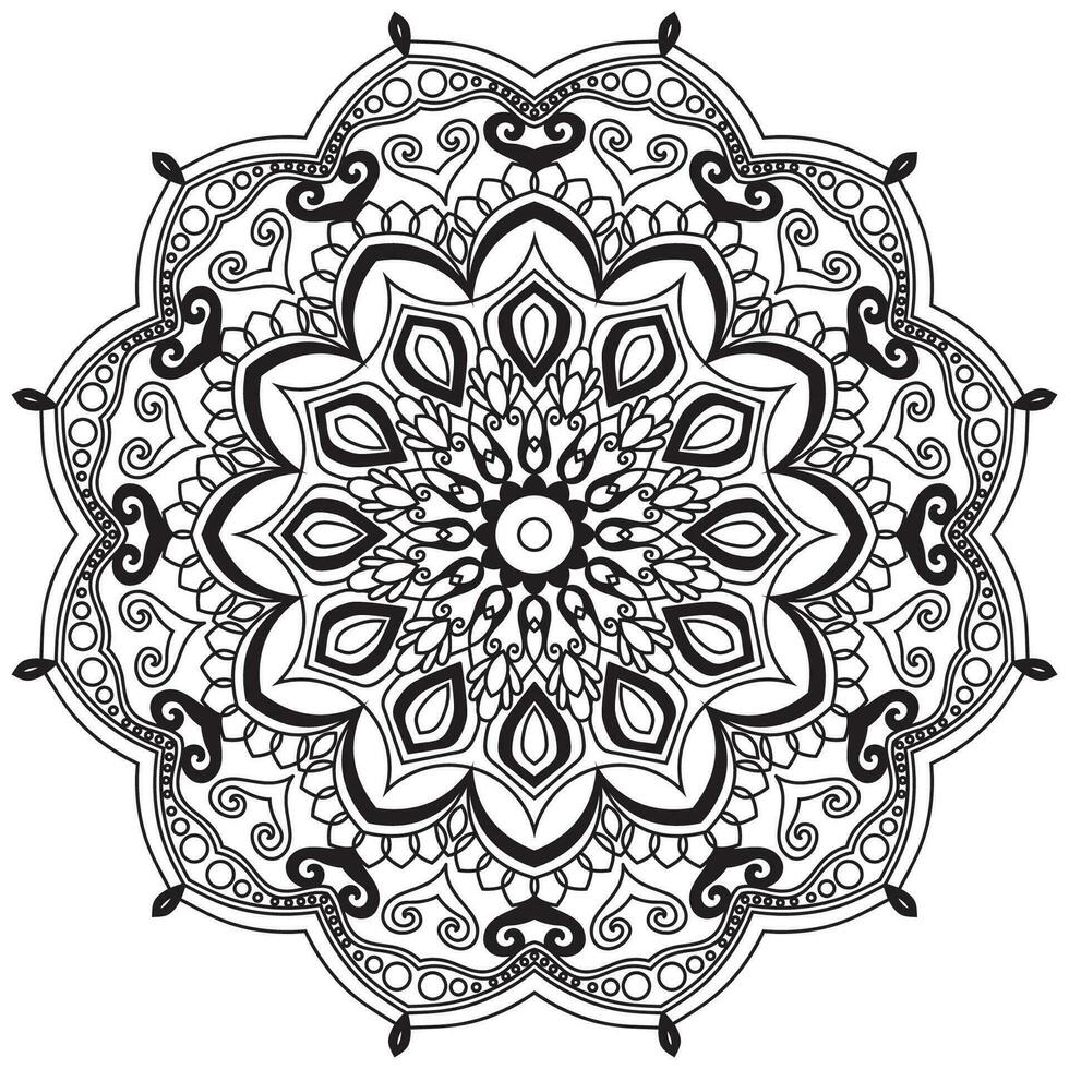 mandala dibujo para colorante negro líneas. blanco antecedentes vector