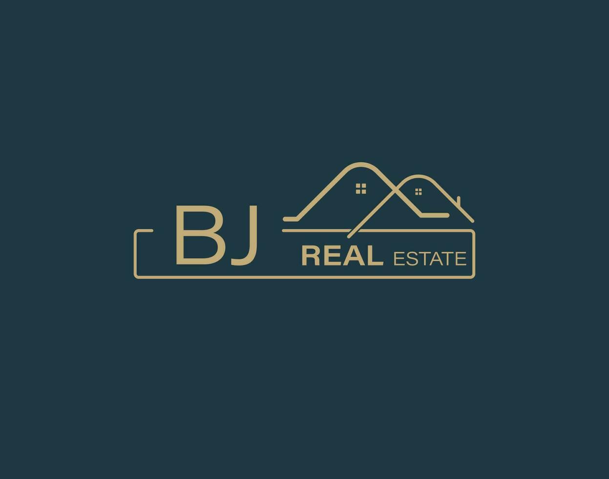 bj real inmuebles consultores logo diseño vectores imágenes lujo real inmuebles logo diseño