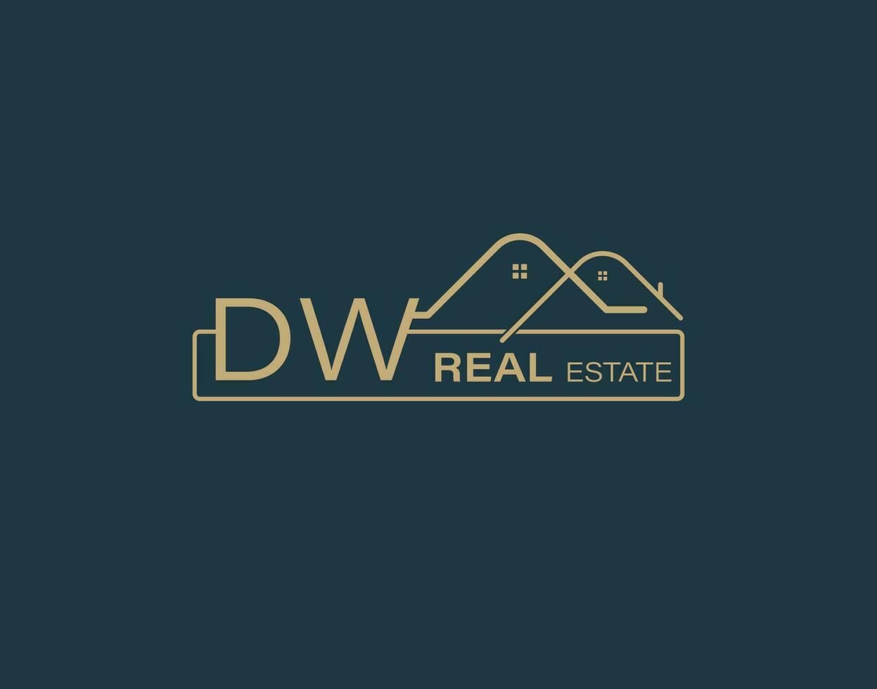 dw real inmuebles consultores logo diseño vectores imágenes lujo real inmuebles logo diseño