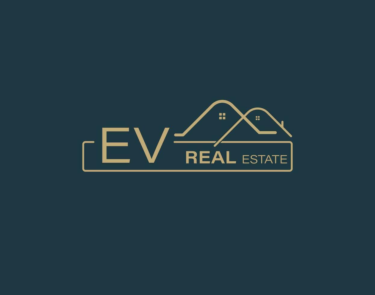ev real inmuebles consultores logo diseño vectores imágenes lujo real inmuebles logo diseño