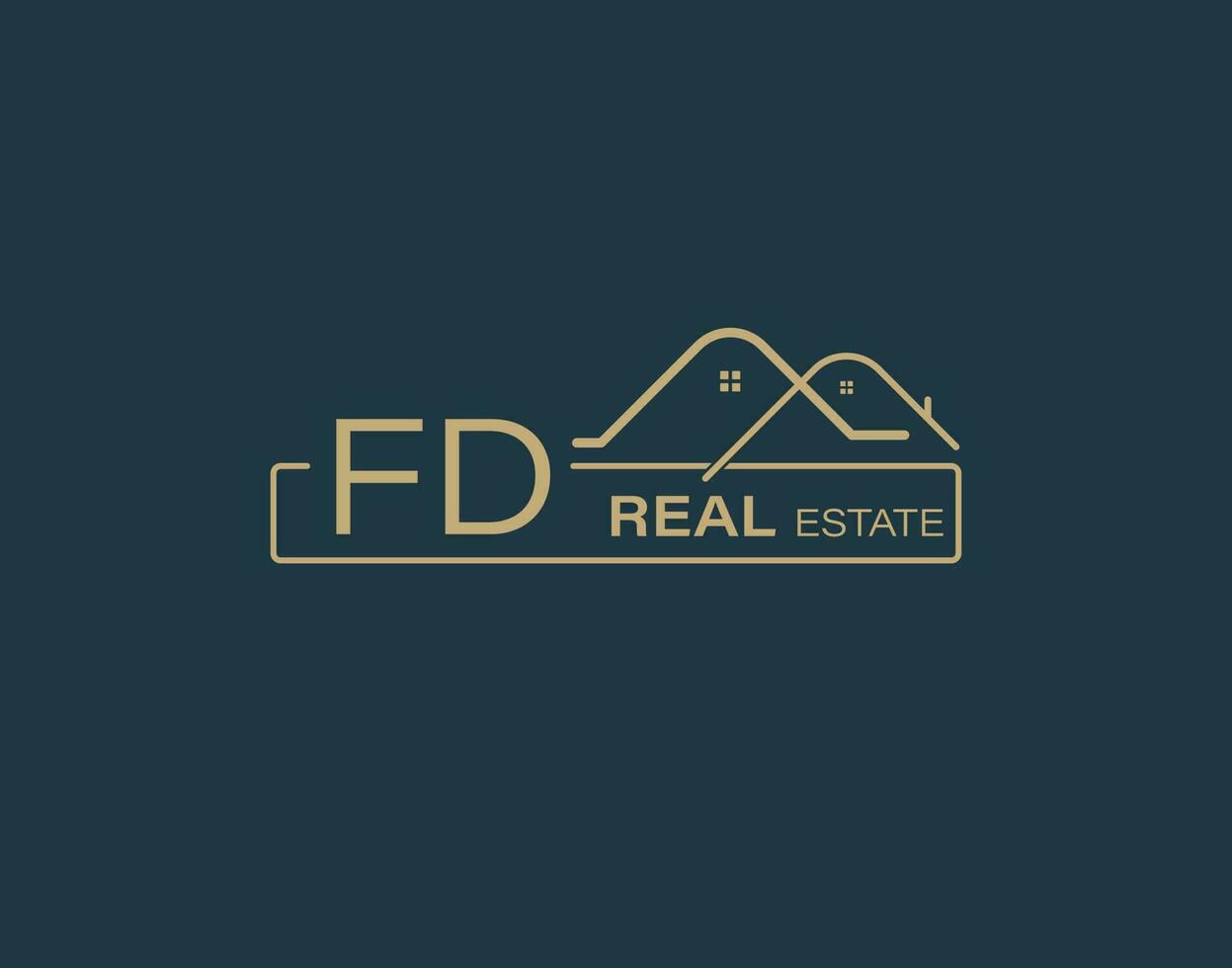 fd real inmuebles consultores logo diseño vectores imágenes lujo real inmuebles logo diseño