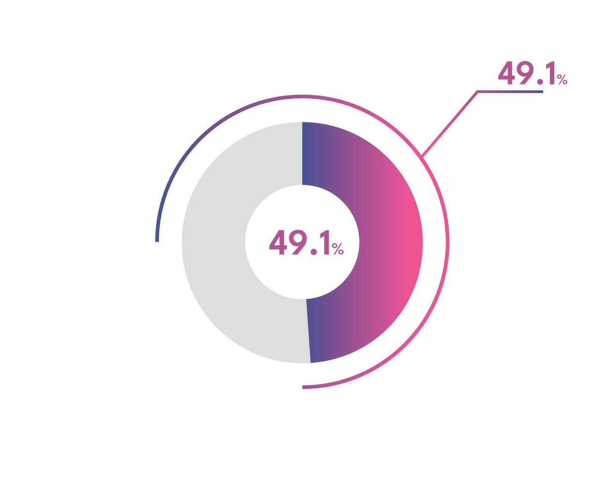 49.1 Percentage circle diagrams Infographics vector, circle diagram business illustration, Designing the 49.1  Segment in the Pie Chart. vector