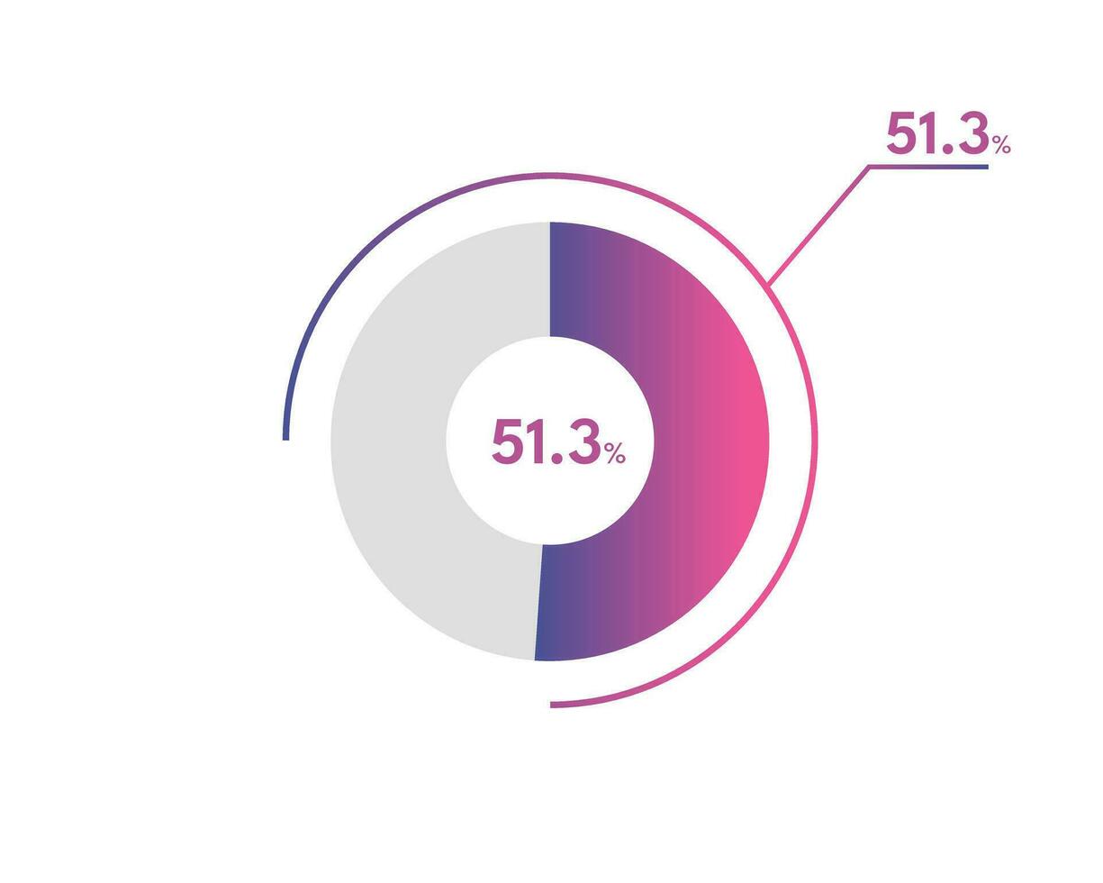 51.3 Percentage circle diagrams Infographics vector, circle diagram business illustration, Designing the 51.3  Segment in the Pie Chart. vector