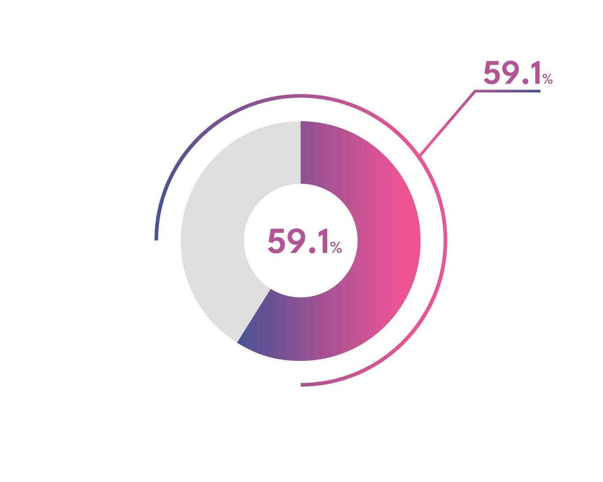 59.1 Percentage circle diagrams Infographics vector, circle diagram business illustration, Designing the 59.1  Segment in the Pie Chart. vector