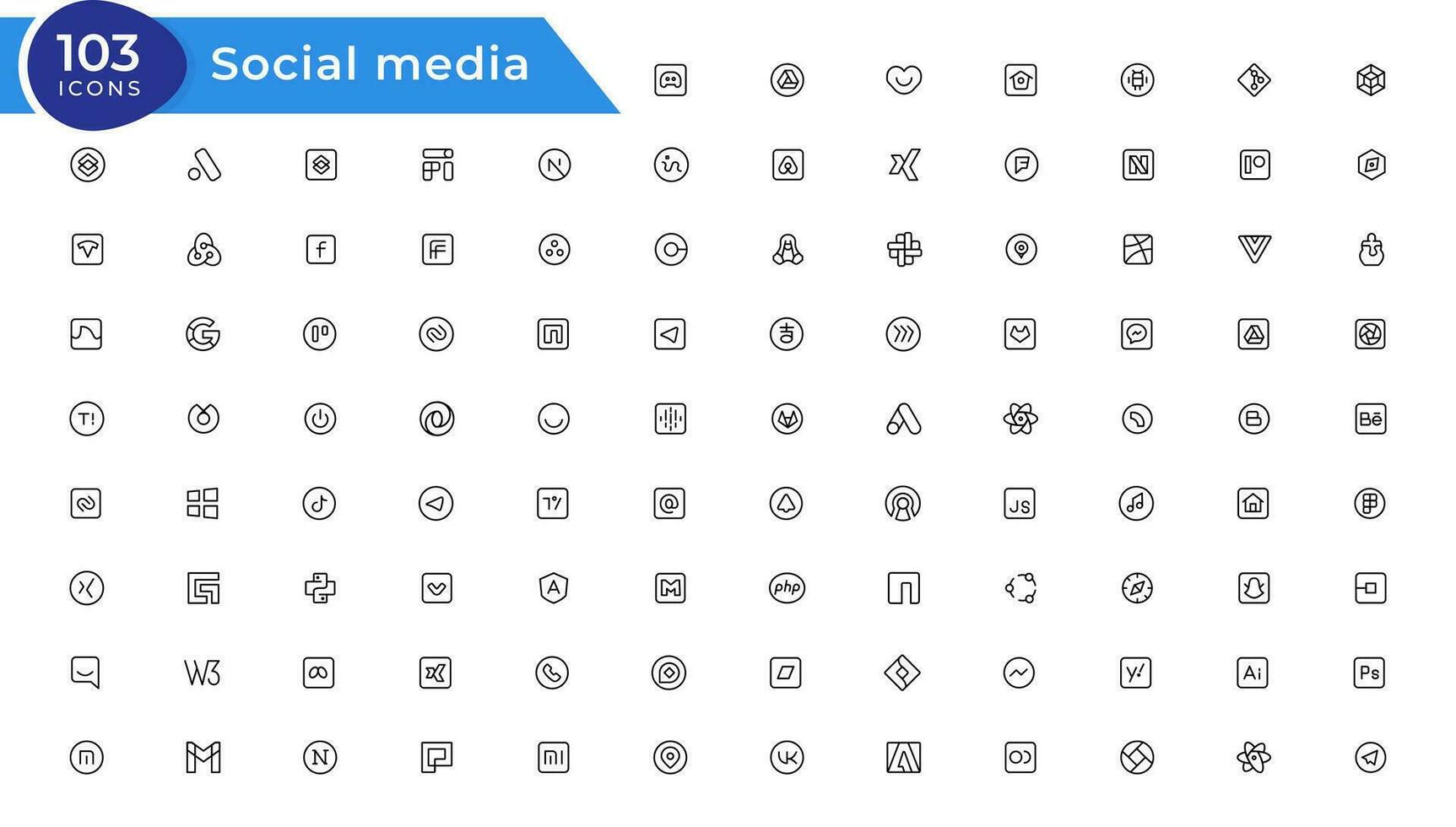 social medios de comunicación icono para todas tipos empresa y publicidad agencia y gráfico diseño proyecto, mejor íconos para ninguna diseño vector