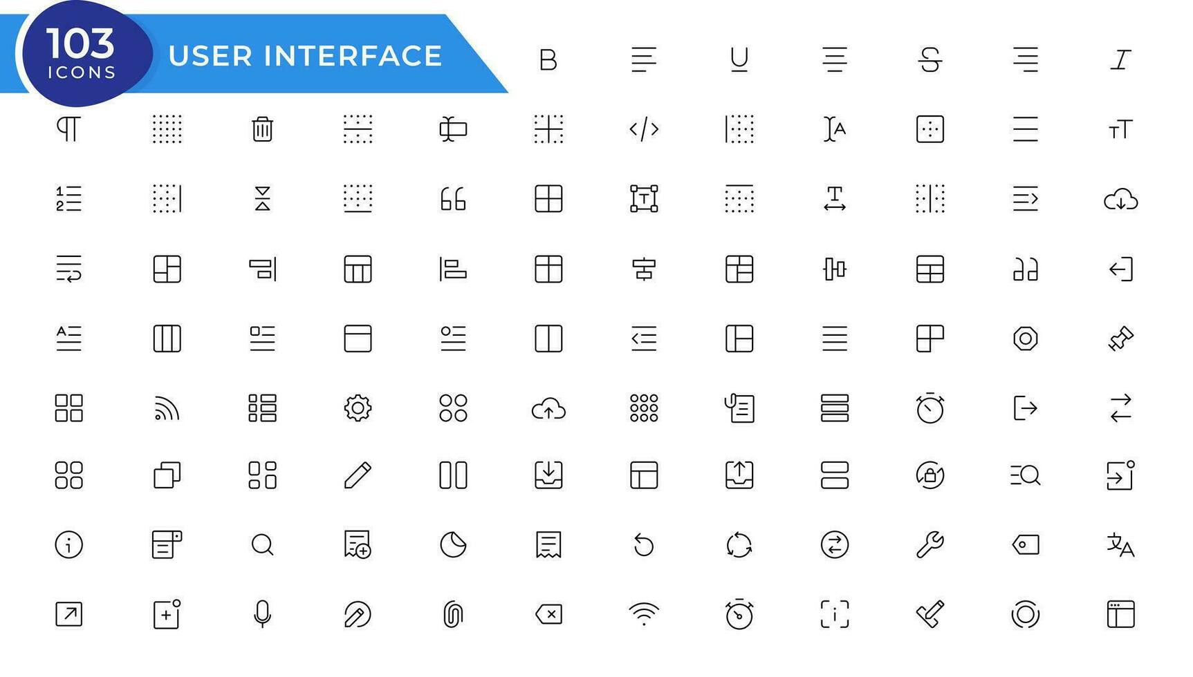 Ui ux icon set, user interface iconset collection. vector