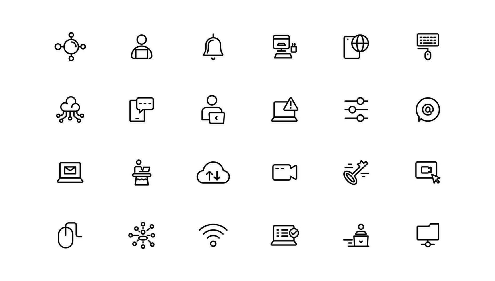 Information technology linear icons collection.Thin outline icons pack. vector