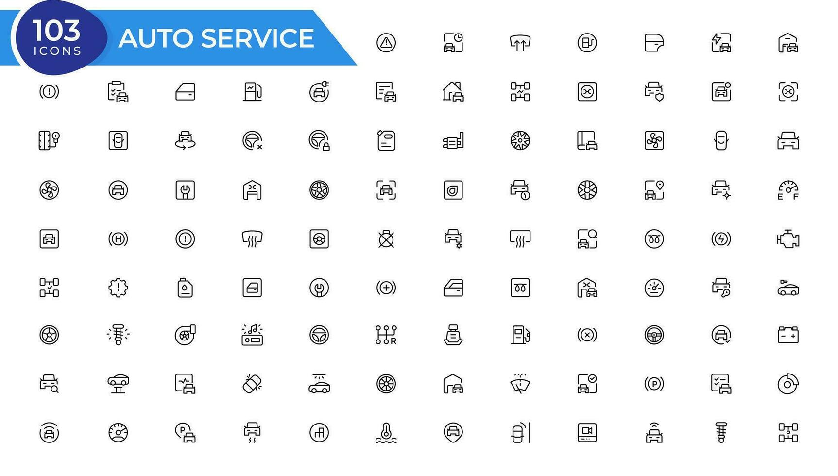 Auto service, car repair icon set. Car service and garage.  repair, maintenance, inspection, parts, units, elements. vector