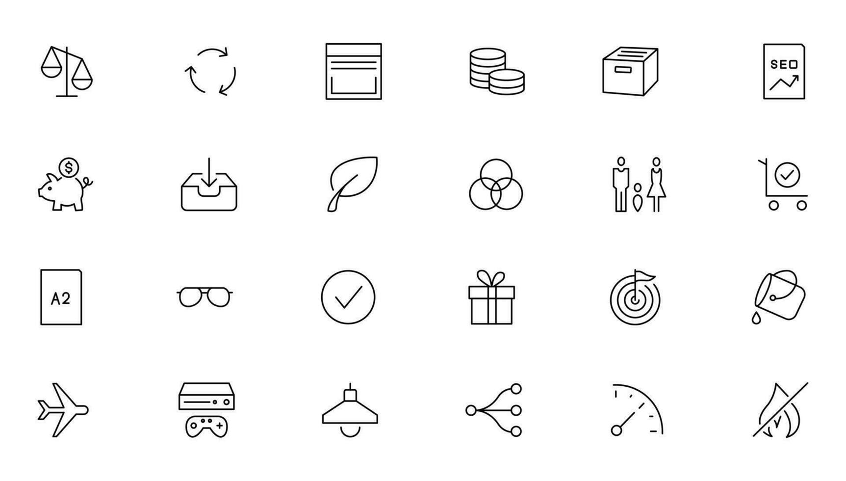 Business icons. Business and Finance web icons in line style. Money, bank, contact, infographic. Icon collection. Vector illustration