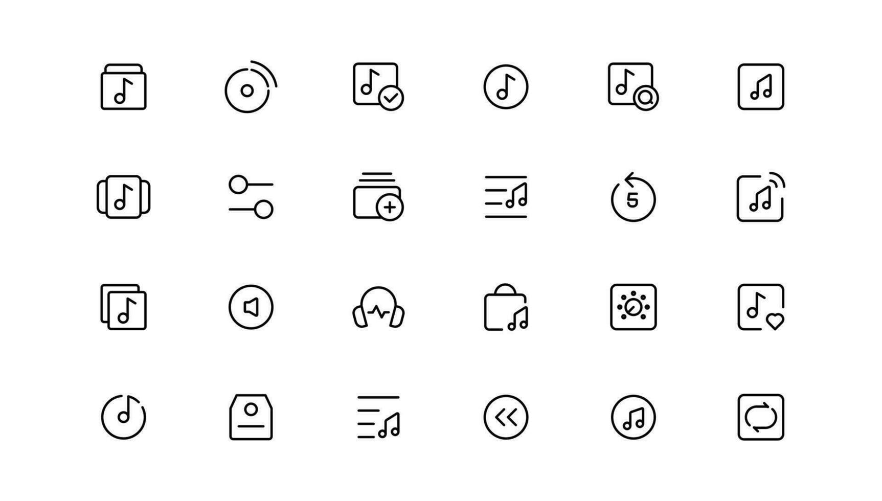 Music notes icon set, Music notes symbol,Music and sound icon set. vector